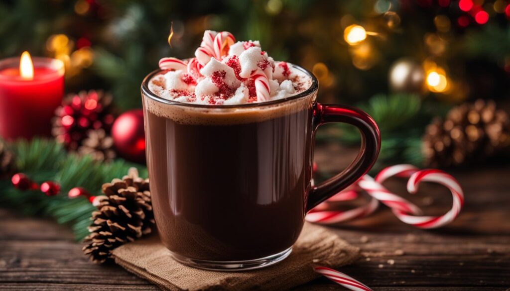 bebida quente de chocolate com peppermint+