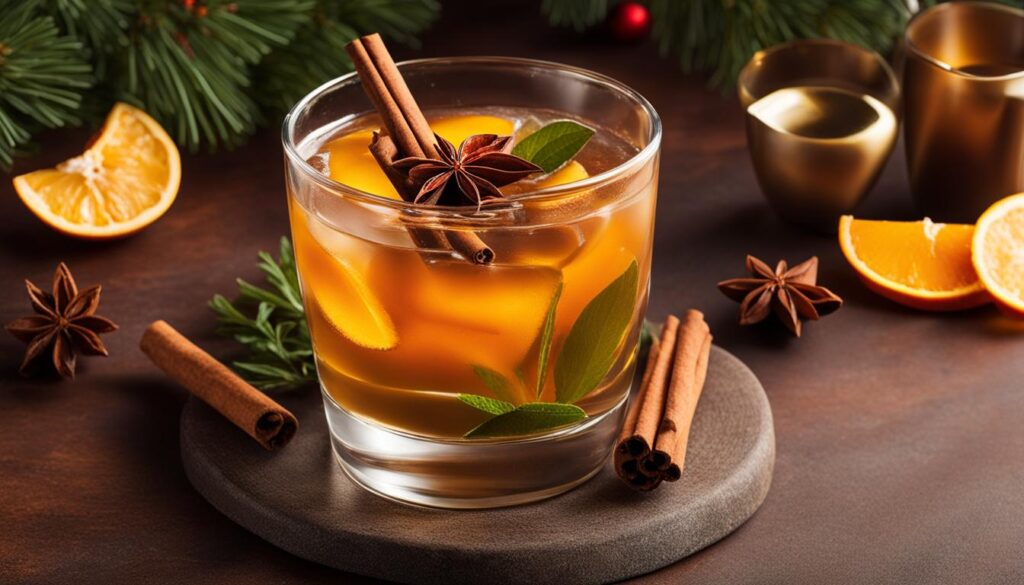 especiarias e óleos essenciais para drinks natalinos