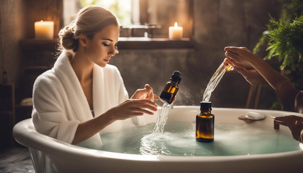 preparar banho com óleos essenciais
