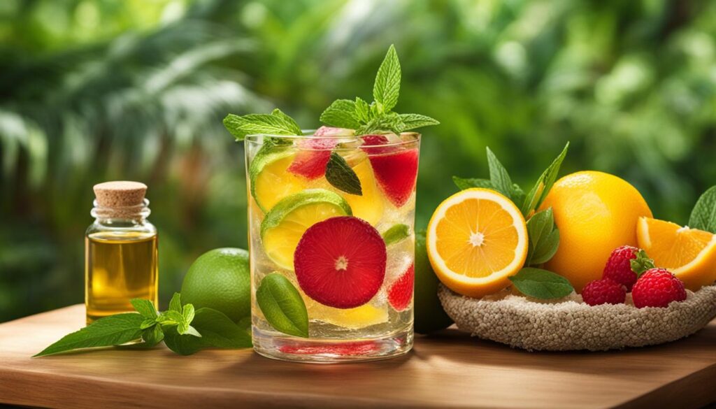 receitas saudáveis de bebidas de verão com óleos essenciais
